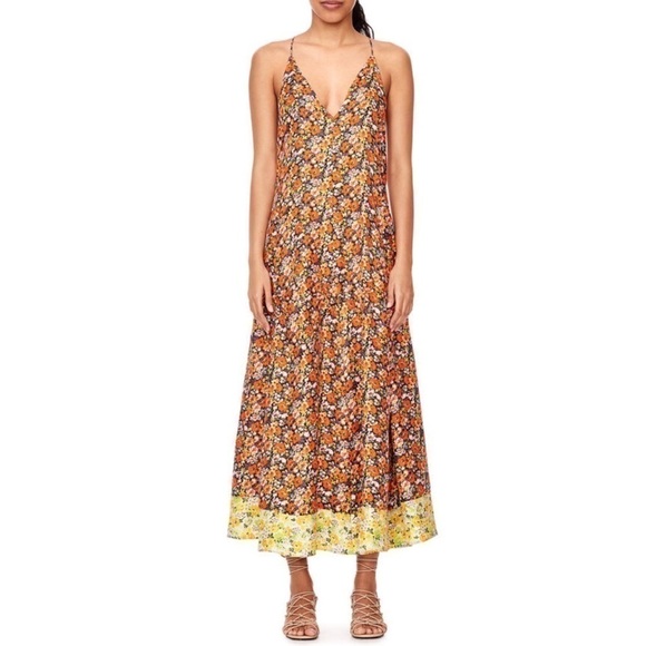 REBECCA TAYLOR Moonlight Garden Sleeveless Maxi Dress size 4 - Picture 1 of 7
